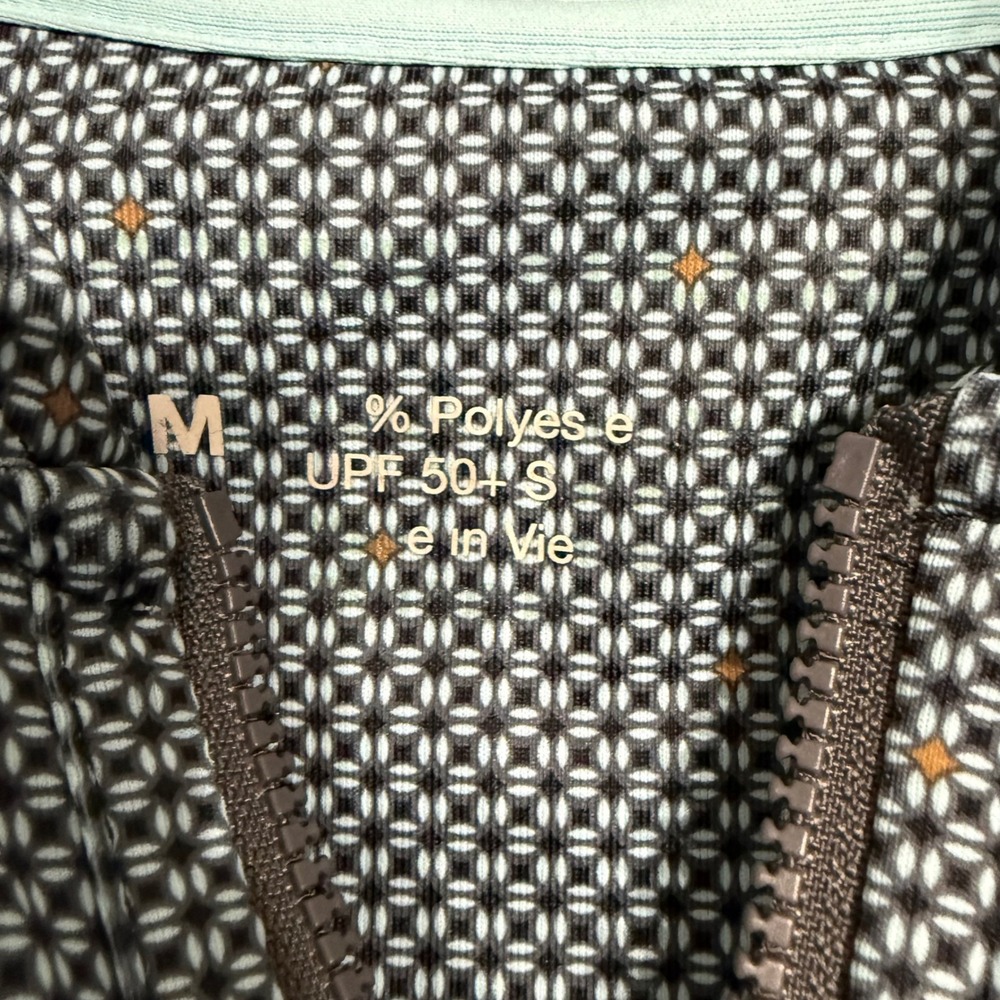 Peter Millar Womens Blue Geometric Sleeveless Quarter Zip Golf Top UPF 50+ Sz M - Picture 2 of 7
